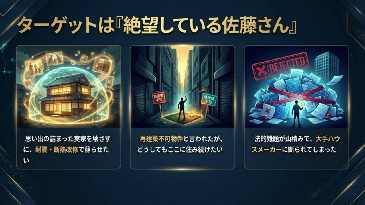 video thumbnail for '【警告】「地域名＋注文住宅」は死の検索ワードだ。AI軍師が見抜く、大手ハウスメーカーを無力化する“超ニッチ”独占戦略「王道」を捨てろ。【カチクラ電波E84】'