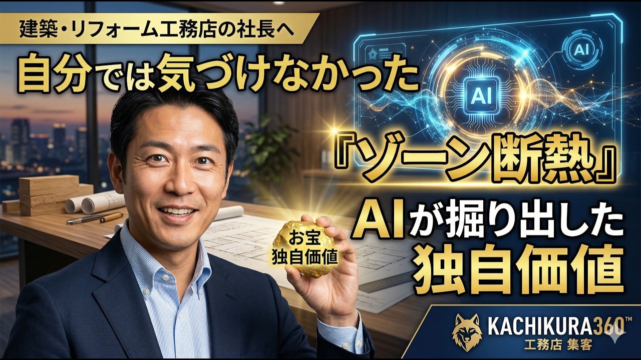 video thumbnail for '「ゾーン断熱」は自分では気づけなかった ── AIが掘り出した独自価値【カチクラ電波E102】'