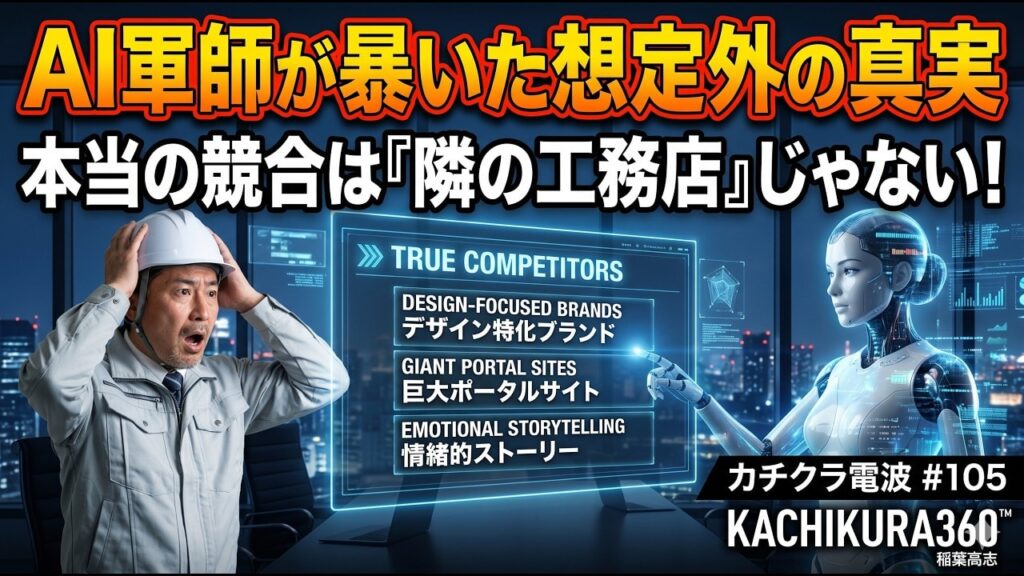 video thumbnail for '競合分析をAI軍師にやらせたら想定外の答えが返ってきた【カチクラ電波E105】'