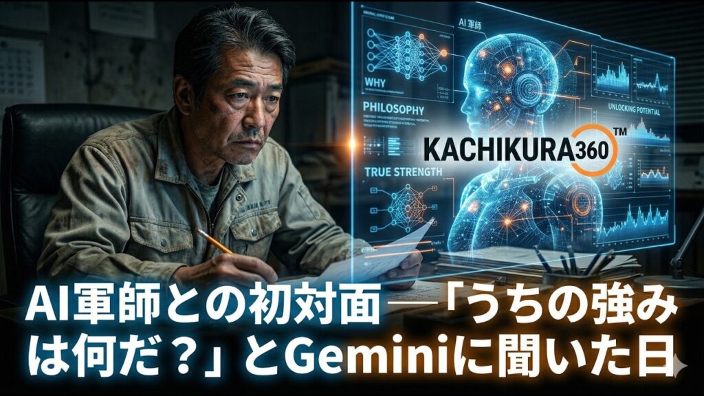 video thumbnail for 'AI軍師との初対面 ── 「うちの強みは何だ？」とGeminiに聞いた日【カチクラ電波E101】'